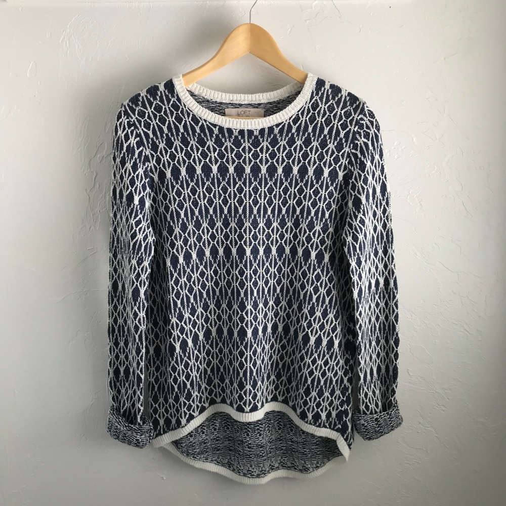 LOFT 100% Linen Hi-Lo Sweater